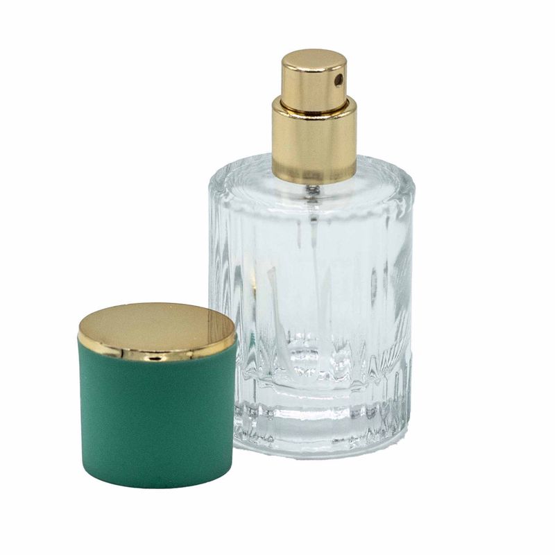 Teal Moss – runde gerippte 30-ml-Flasche, Spray und Verschluss