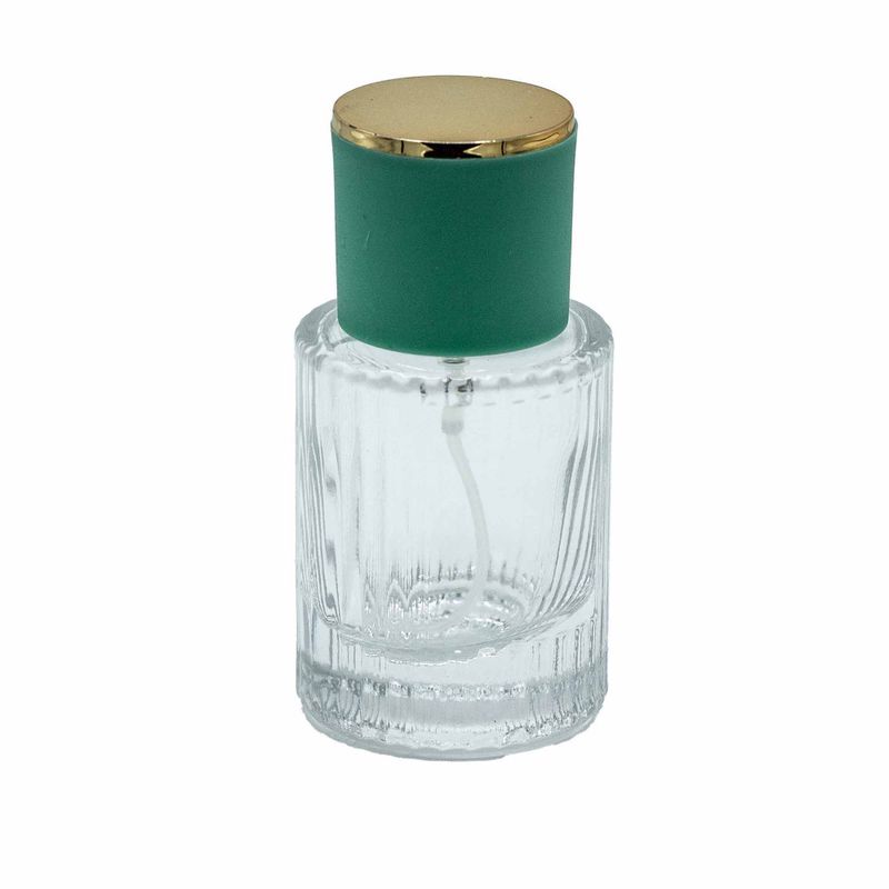 Teal Moss – runde gerippte 30-ml-Flasche, Spray und Verschluss