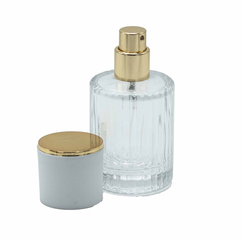 Flat White – runde gerippte 30-ml-Flasche, Spray und Verschluss