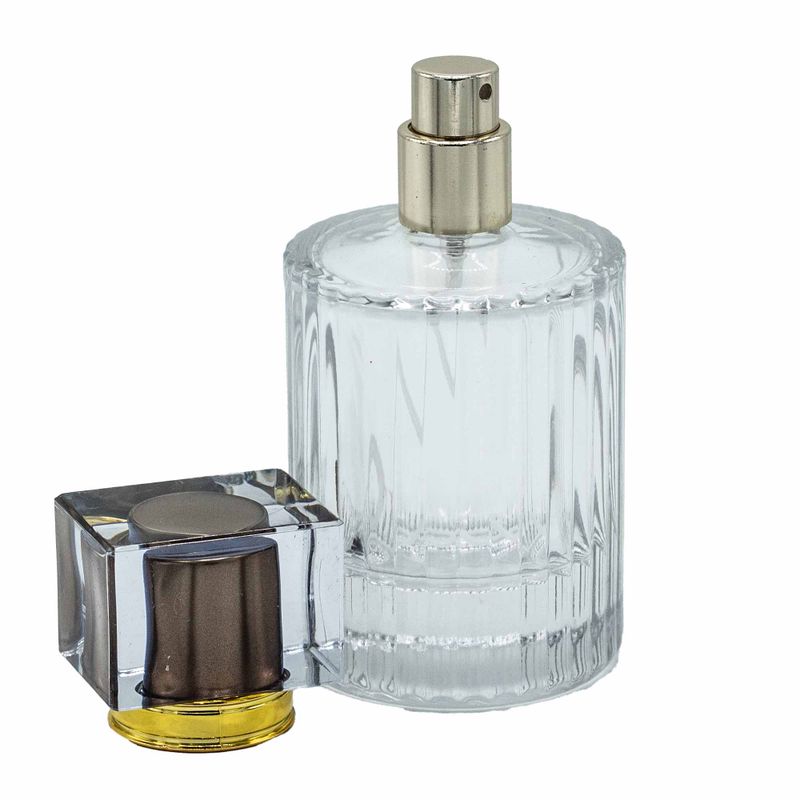 Schokolade – runde gerippte 50-ml-Flasche, Spray und Verschluss