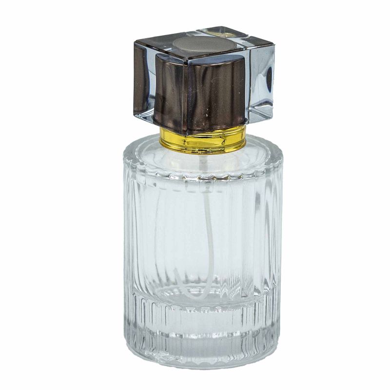 Schokolade – runde gerippte 50-ml-Flasche, Spray und Verschluss