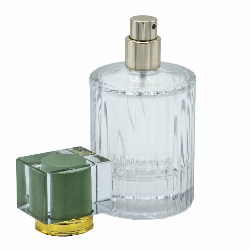 Teal Moss – runde gerippte 50-ml-Flasche, Spray und Verschluss