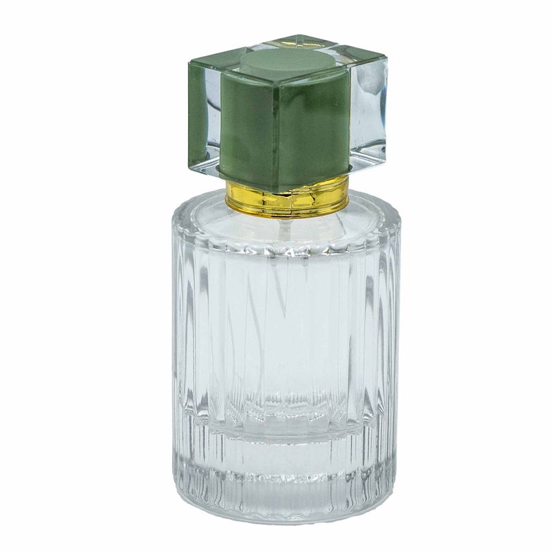 Teal Moss – runde gerippte 50-ml-Flasche, Spray und Verschluss