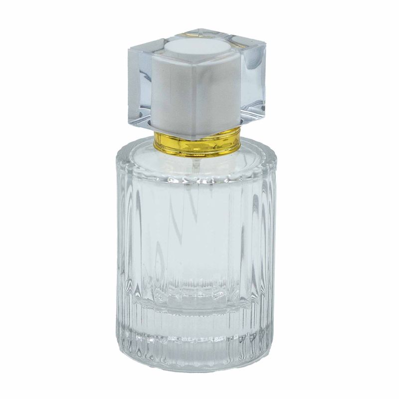 Flat White – runde gerippte 50-ml-Flasche, Spray und Verschluss