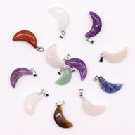 Edelstein-Mond-Anhänger (12 sortiert) 20x13mm
