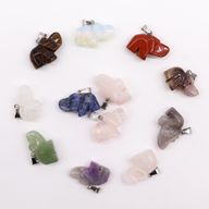 Edelstein-Glückselefanten-Anhänger (12 sortiert) 25x15mm