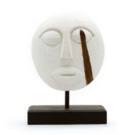 Timor Tribal Deko-Maske – Weiß 27 x 20 cm