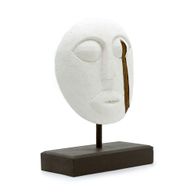 Timor Tribal Deko-Maske – Weiß 27 x 20 cm