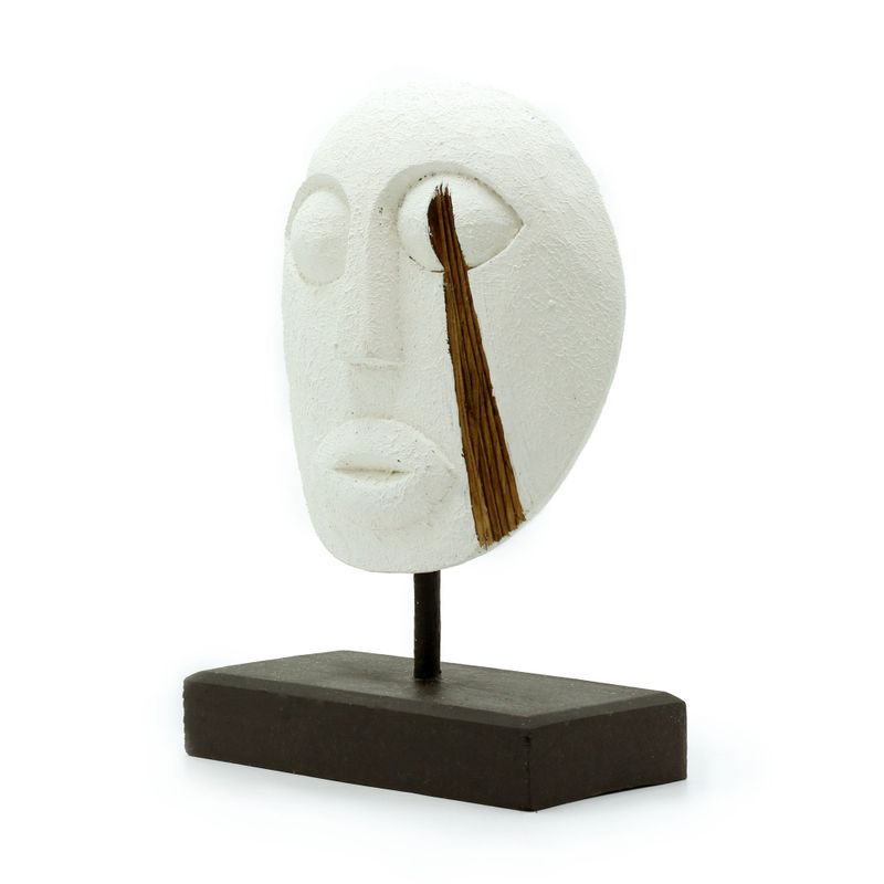 Timor Tribal Deko-Maske – Weiß 27 x 20 cm