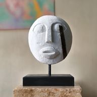 Timor Tribal Deko-Maske – Weiß 27 x 20 cm