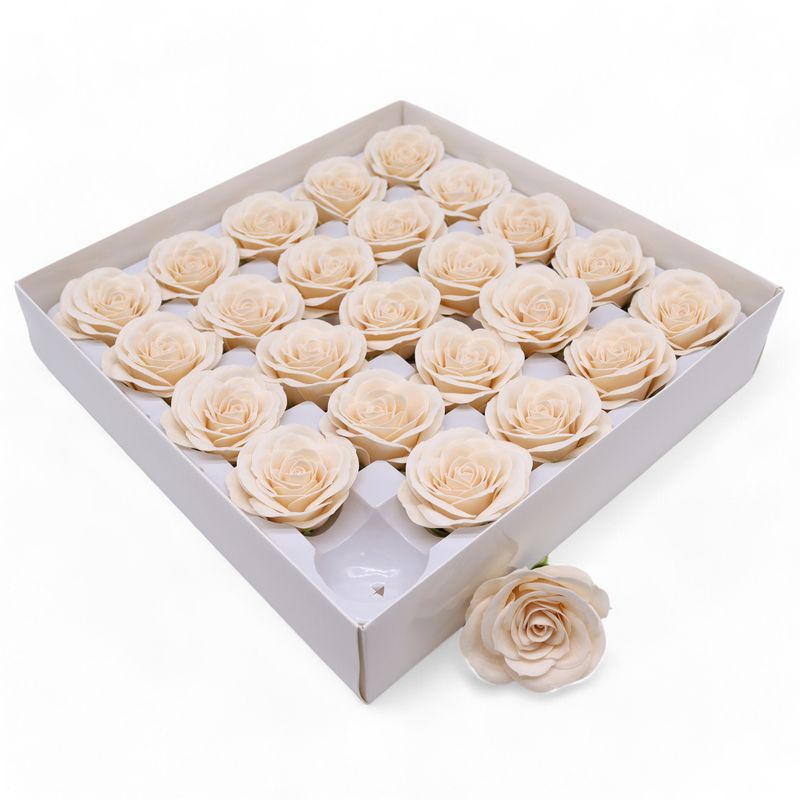Seifenblume zum Basteln - Groß (7-lagig) Vintage Rose - Viktorianisches Elfenbein