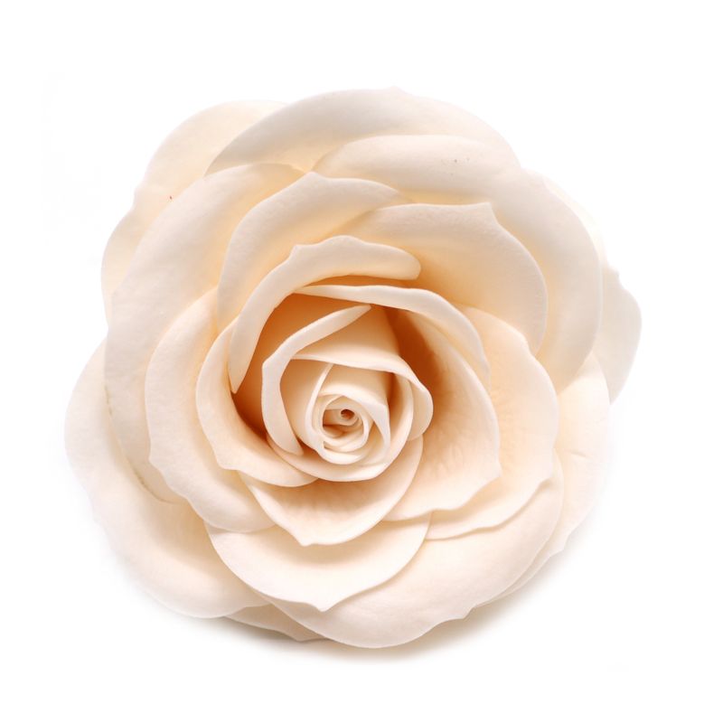 Seifenblume zum Basteln - Groß (7-lagig) Vintage Rose - Viktorianisches Elfenbein