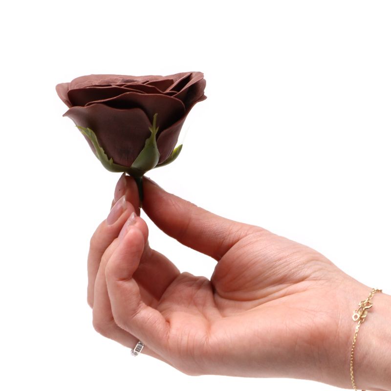 Seifenblume zum Basteln – Groß (7-lagig) Vintage Rose – Royal Chocolate
