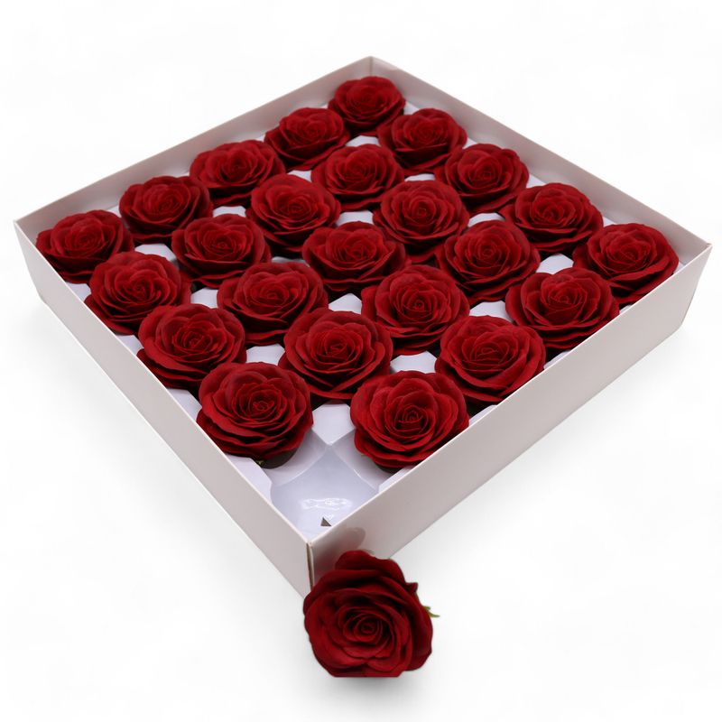 Bastel-Seifenblume – Groß (7-lagig) Vintage Rose – Mitternachtsscharlachrot