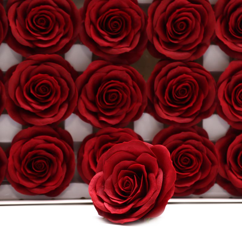 Bastel-Seifenblume – Groß (7-lagig) Vintage Rose – Mitternachtsscharlachrot