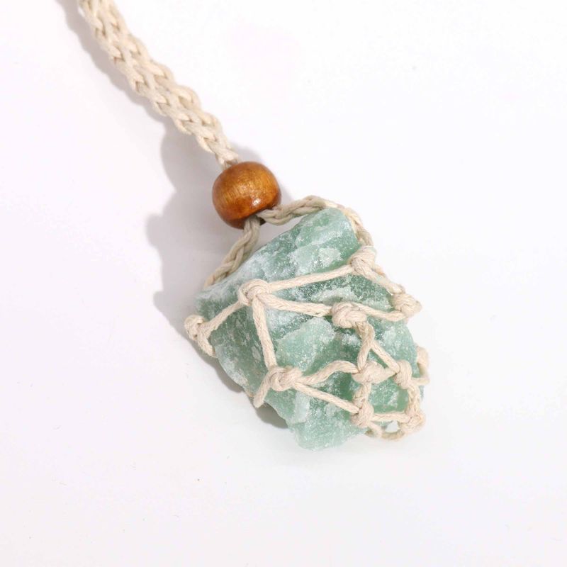 Halskette mit Kristall-Edelsteinen, 45 cm, Natur