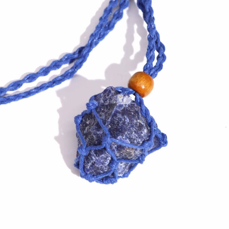 Halskette mit Kristall-Edelsteinen, 45 cm, Marineblau
