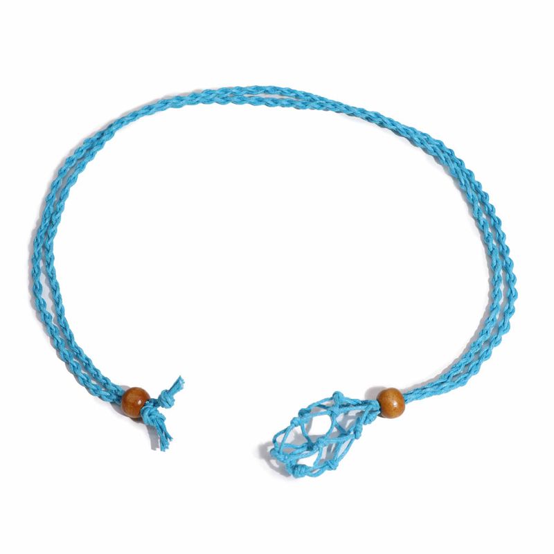 Halskette mit Kristall-Edelsteinen, 45 cm, Blau