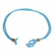 Halskette mit Kristall-Edelsteinen, 45 cm, Blau