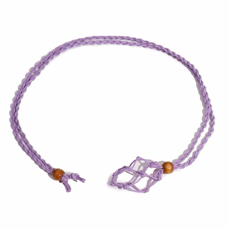 Halskette mit Kristall-Edelsteinen, 45 cm, Violett