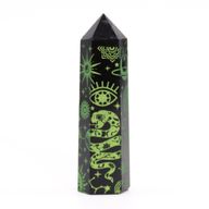 Schwarze Obsidianspitzen (ca. 60–70 g, 9 cm) – Mystic Story – Waldgrün