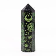 Schwarze Obsidianspitzen (ca. 60–70 g, 9 cm) – Mystic Story – Waldgrün