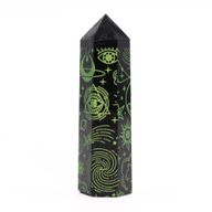 Schwarze Obsidianspitzen (ca. 60–70 g, 9 cm) – Mystic Story – Waldgrün
