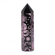Schwarze Obsidianspitzen (ca. 60–70 g, 9 cm) – Mystic Story – Rosa