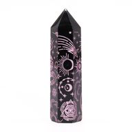 Schwarze Obsidianspitzen (ca. 60–70 g, 9 cm) – Mystic Story – Rosa