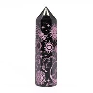 Schwarze Obsidianspitzen (ca. 60–70 g, 9 cm) – Mystic Story – Rosa
