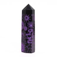 Schwarze Obsidianspitzen (ca. 60–70 g, 9 cm) – Mystic Story – Deep Purple