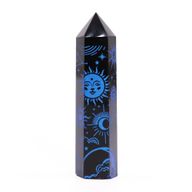 Schwarze Obsidianspitzen (ca. 60–70 g, 9 cm) – Mystic Story – Mitternachtsblau