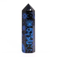 Schwarze Obsidianspitzen (ca. 60–70 g, 9 cm) – Mystic Story – Mitternachtsblau