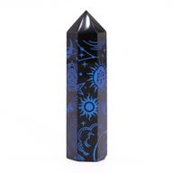 Schwarze Obsidianspitzen (ca. 60–70 g, 9 cm) – Mystic Story – Mitternachtsblau