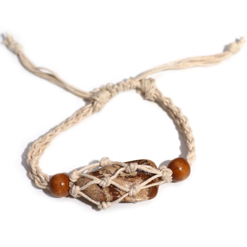 Kristall Edelstein Armband Kordel 20-28cm/7.8-11inch - Natur