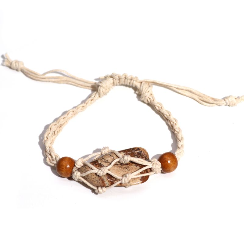 Kristall Edelstein Armband Kordel 20-28cm/7.8-11inch - Natur