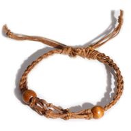 Kristall Edelstein Armband Kordel 20-28cm/7.8-11inch - Braun