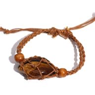 Kristall Edelstein Armband Kordel 20-28cm/7.8-11inch - Braun