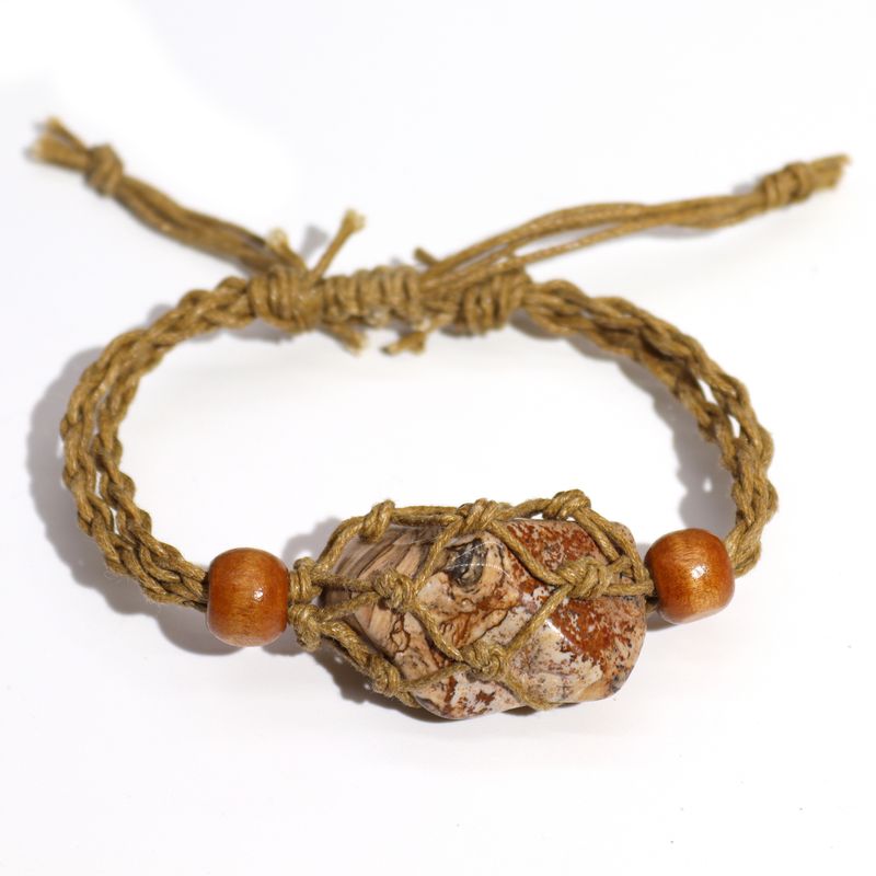 Kristall Edelstein Armband Kordel 20-28cm/7.8-11inch - Sand