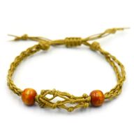 Kristall Edelstein Armband Kordel 20-28cm/7.8-11inch - Sand