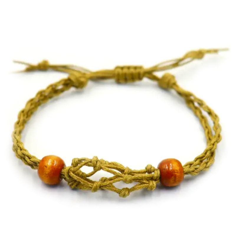 Kristall Edelstein Armband Kordel 20-28cm/7.8-11inch - Sand