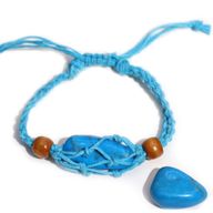 Kristall Edelstein Armband Kordel 20-28cm/7.8-11inch - Blau