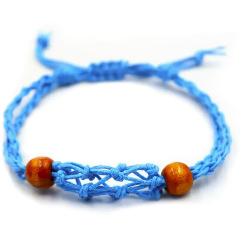 Kristall Edelstein Armband Kordel 20-28cm/7.8-11inch - Blau