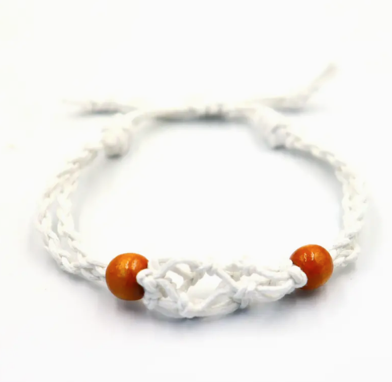 Kristall Edelstein Armband Kordel 20-28cm/7.8-11inch - Weiß