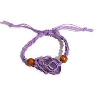 Kristall Edelstein Armband Kordel 20-28cm/7.8-11inch - Lila