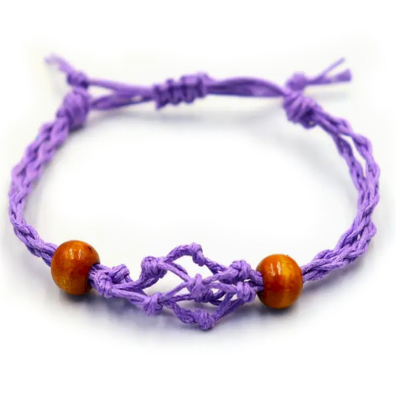 Kristall Edelstein Armband Kordel 20-28cm/7.8-11inch - Lila