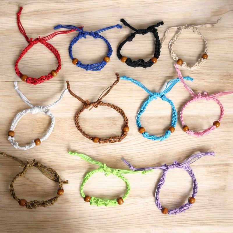 Armbandkordel aus Kristall-Edelsteinen, 20–28 cm, Mixpack, 5 Stück von jeder Farbe