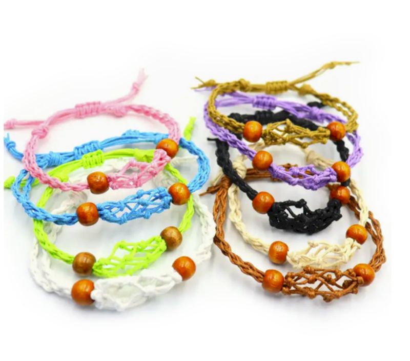 Armbandkordel aus Kristall-Edelsteinen, 20–28 cm, Mixpack, 5 Stück von jeder Farbe