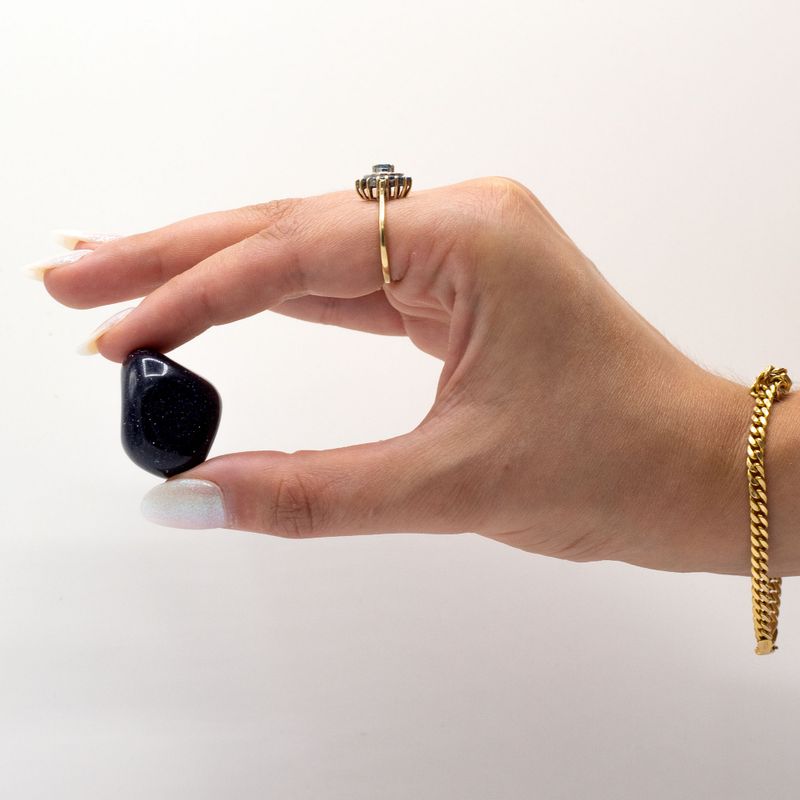 Polierte Steine - Blaues Goldstone