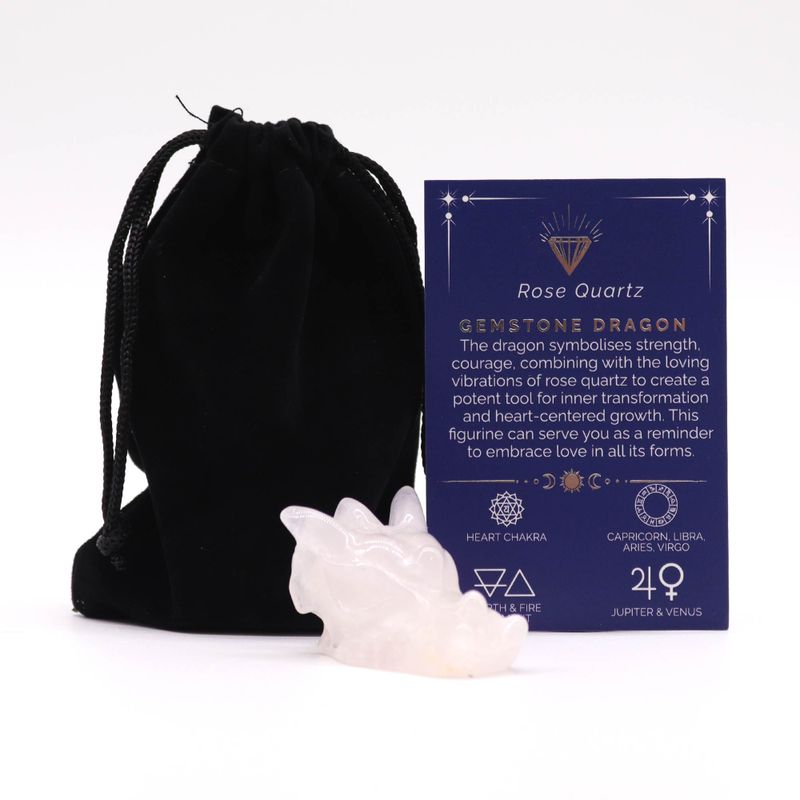 Edelstein Kleiner Drachenkopf - Rosenquarz 45x30x28mm